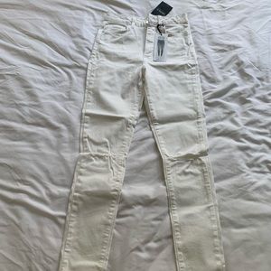 Forever 21 White High Rise Skinny Jeans